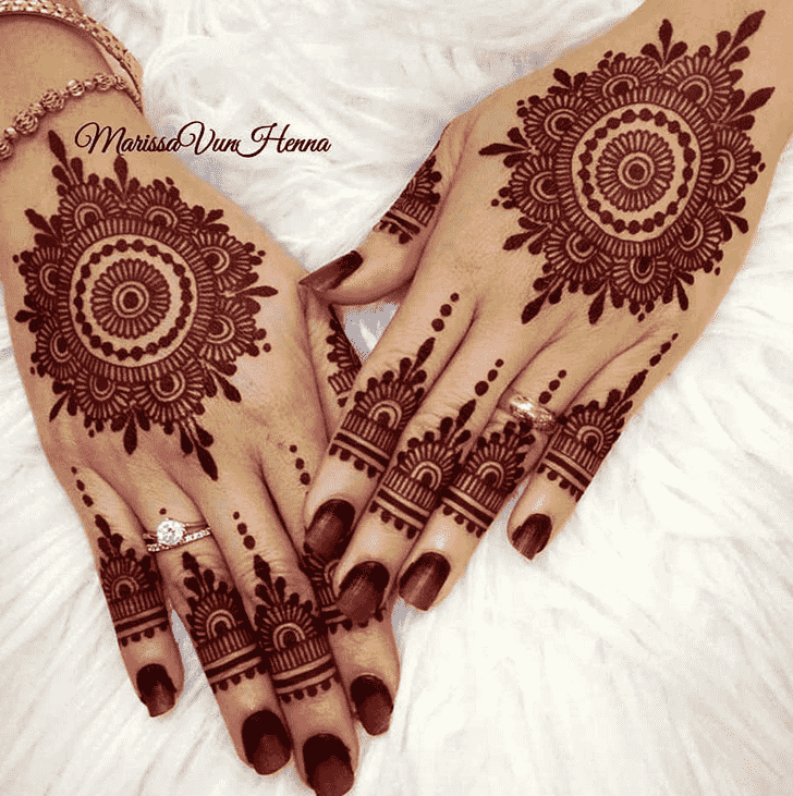 Pleasing Red Henna Design