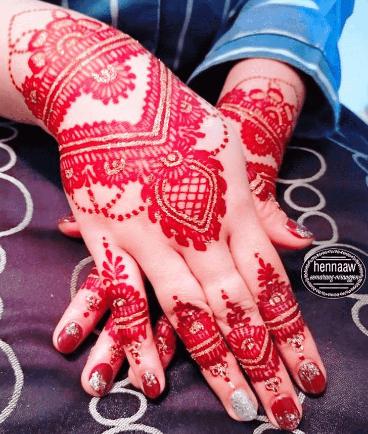 Superb Red Henna Design