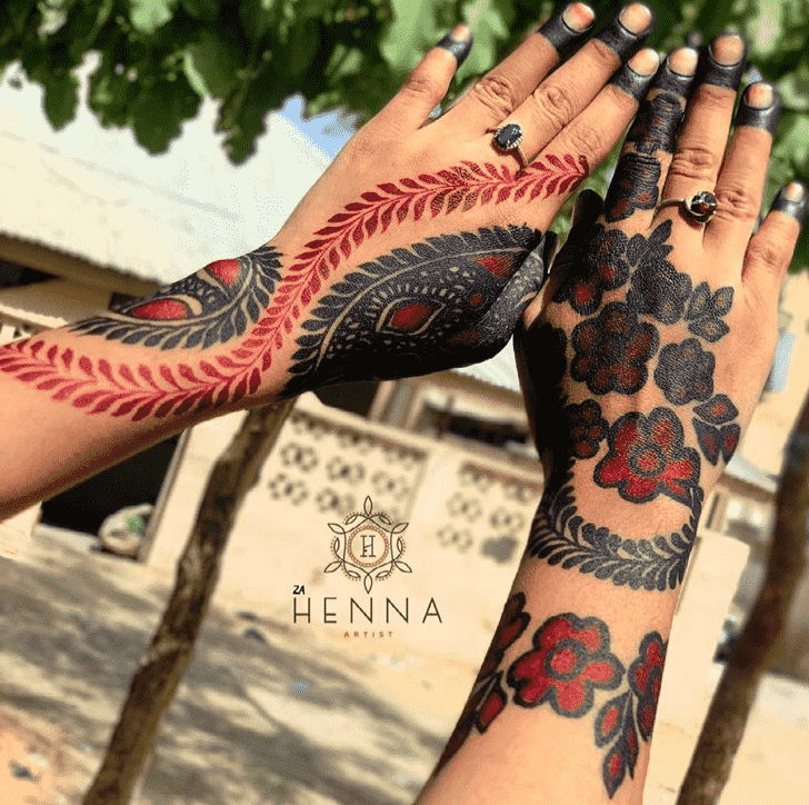 Wonderful Red Mehndi Design