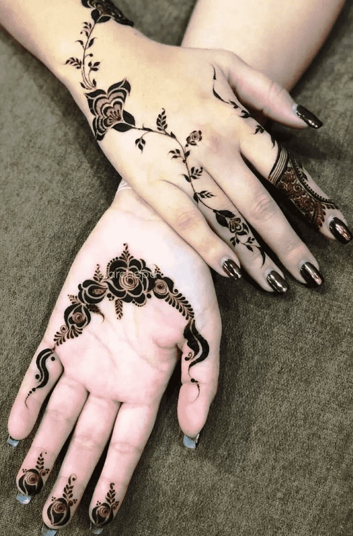 Dazzling Rose Mehndi Design