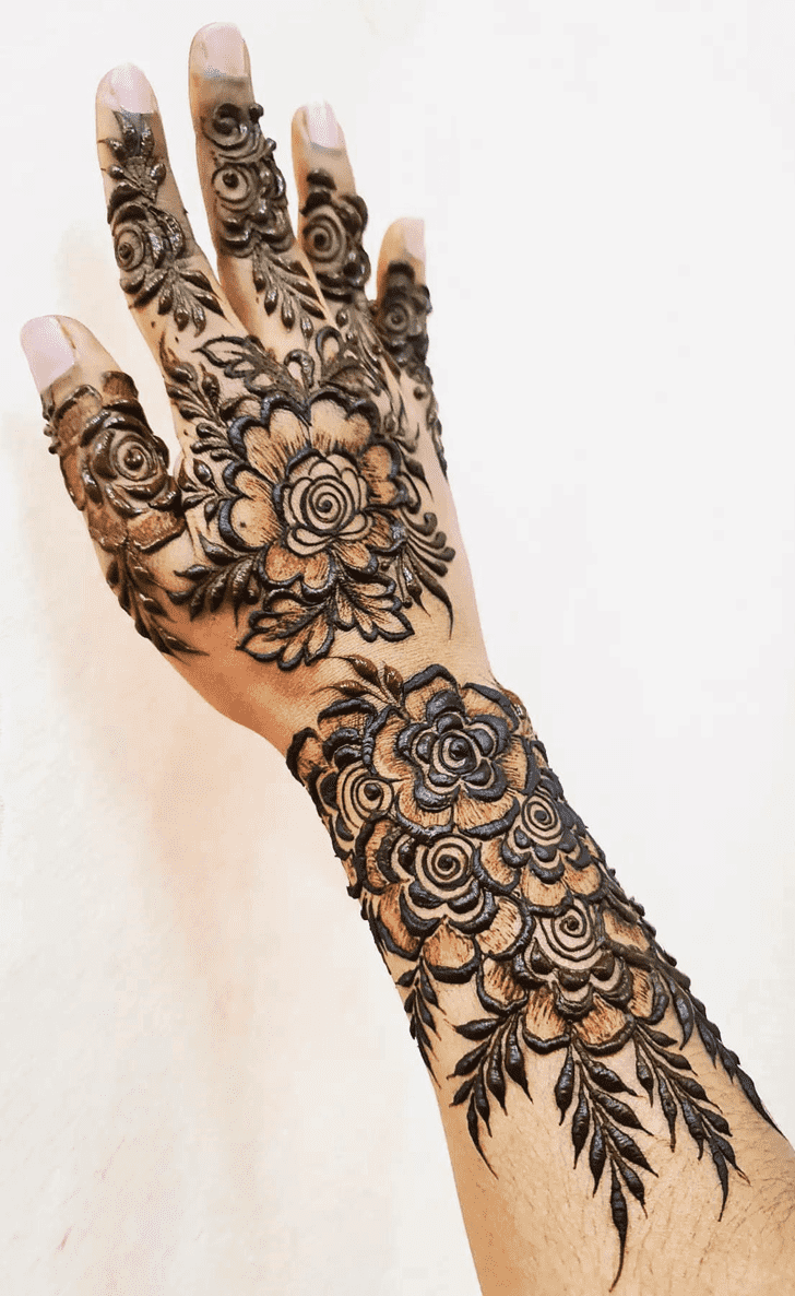 Excellent Rose Mehndi Design