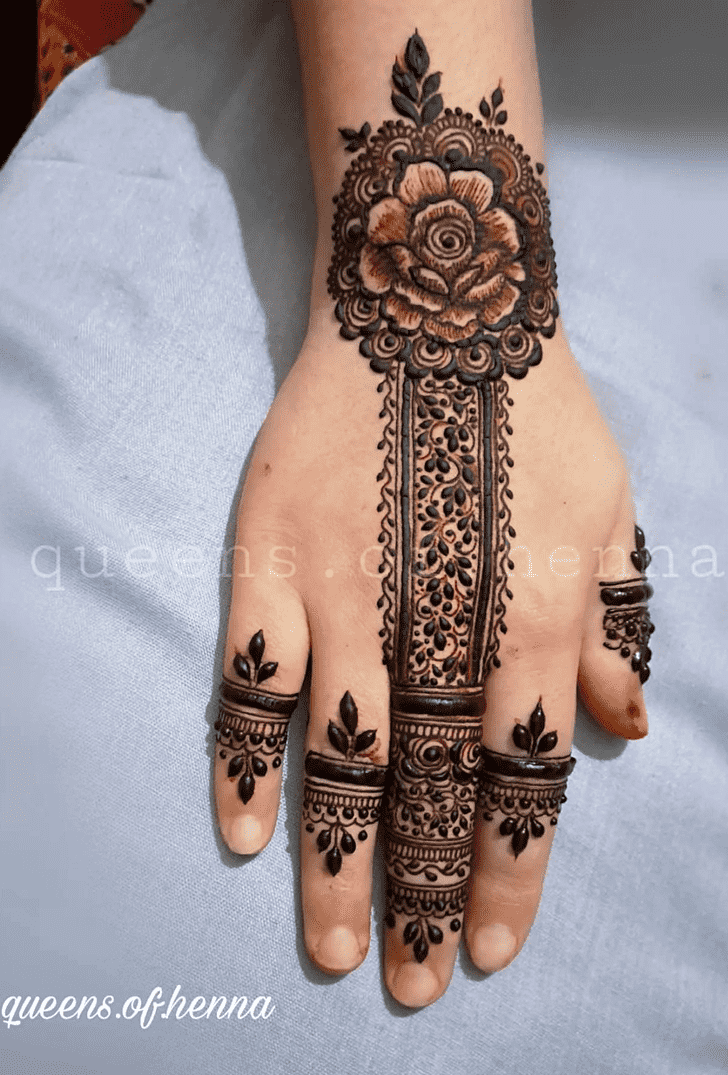 Fine Rose Mehndi Design