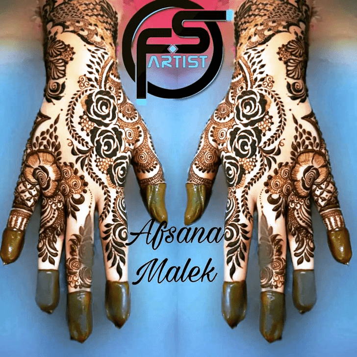 Grand Rose Mehndi Design