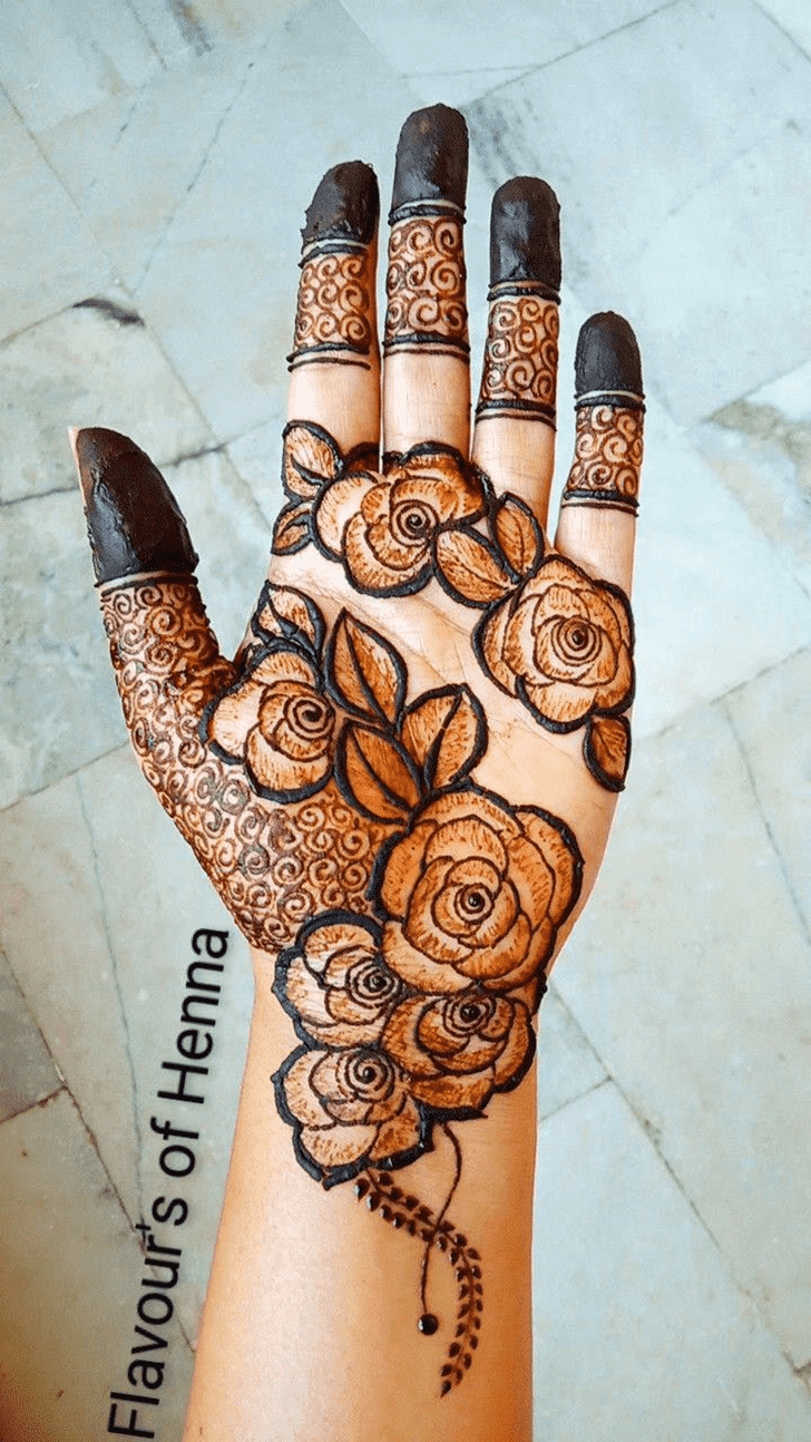 Ideal Rose Mehndi Design