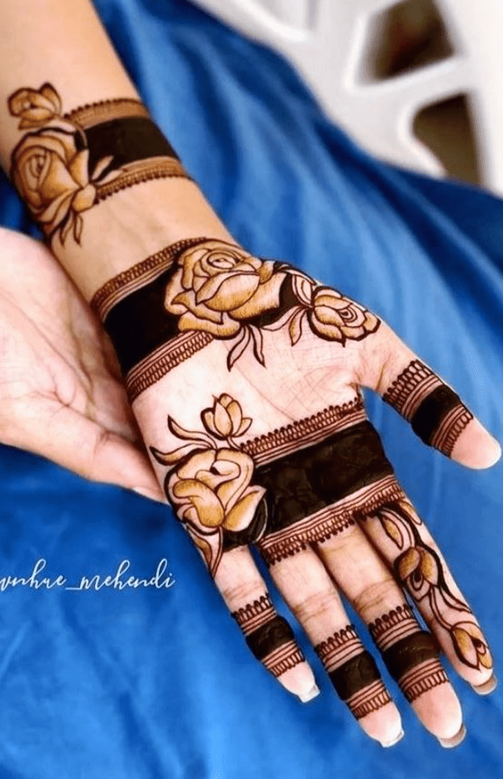 Inviting Rose Mehndi Design