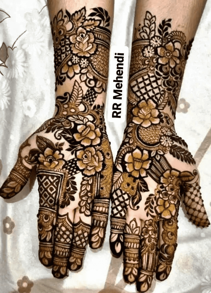 Pleasing Rose Mehndi Design