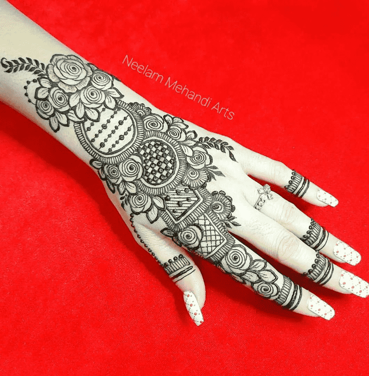 Radiant Rose Mehndi Design