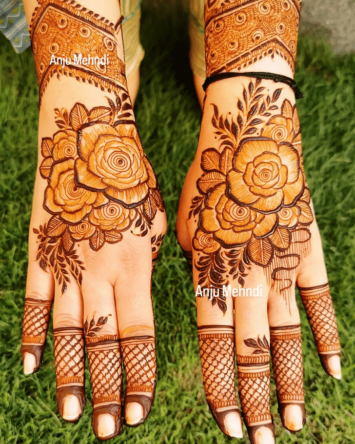 Stunning Rose Mehndi Design