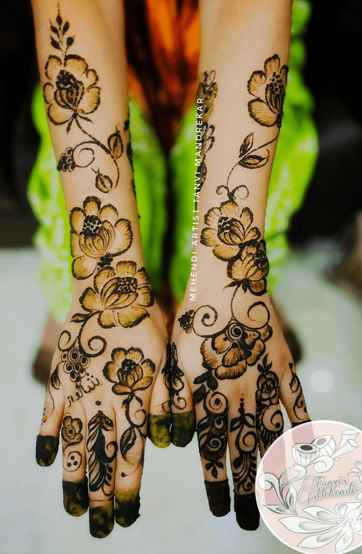 Superb Rose Mehndi Design