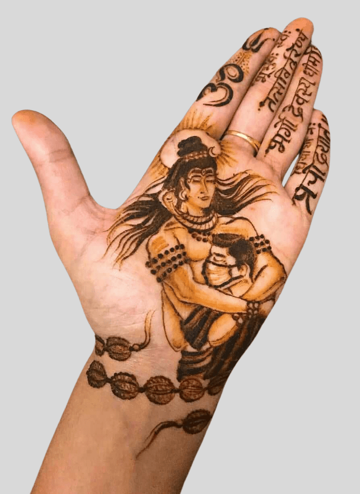 Adorable Shiv Henna Design