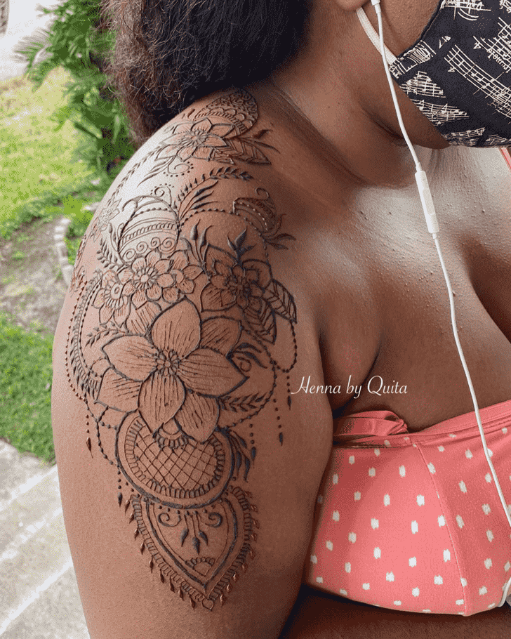 Superb Shoulder Henna design