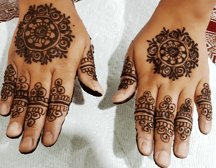 Good Looking Simple Palm Henna Design