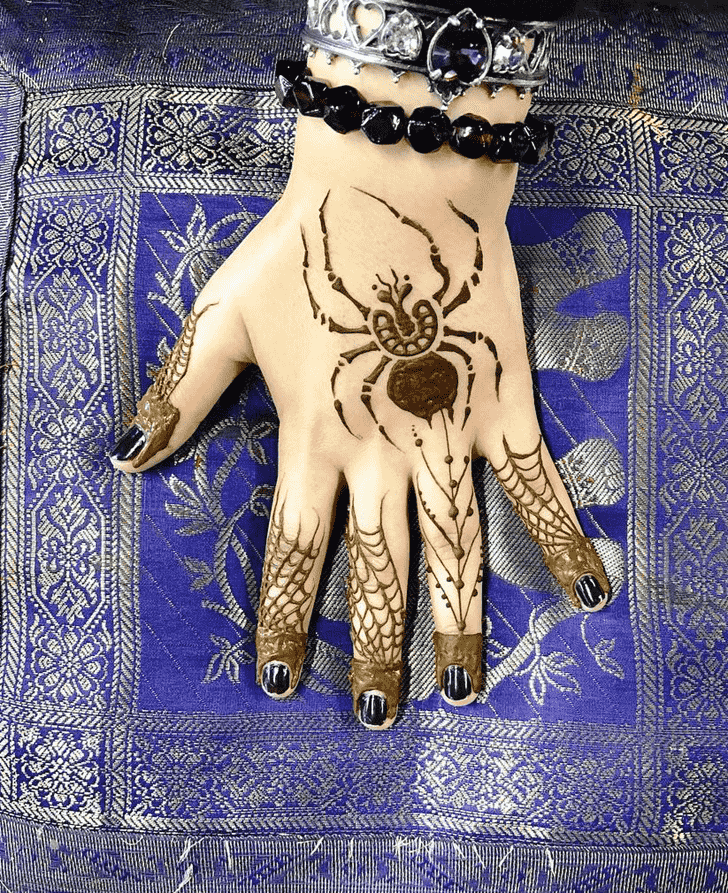 Lovely Spider Mehndi design