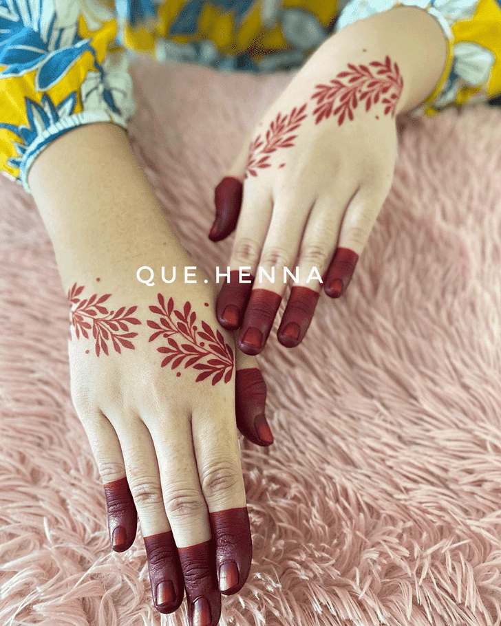 Resplendent Teej Henna Design on Back Hand