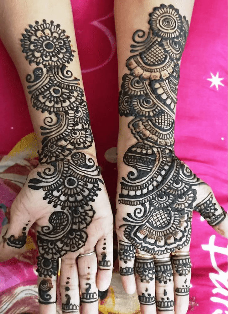 Arm Traditional Full Arm Henna Design