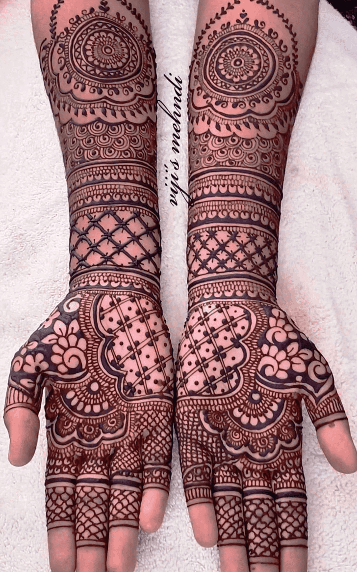 Delicate Traditional Full Arm Henna Design