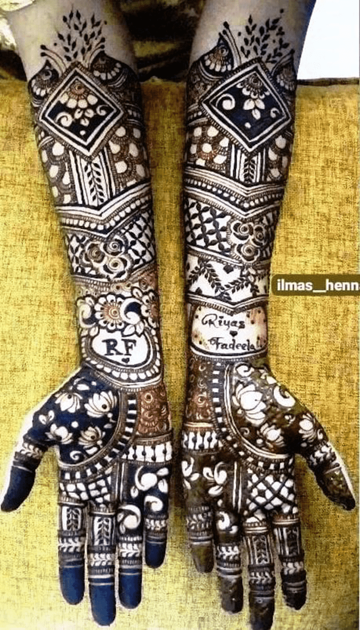 Delightful Traditional Full Arm Henna Design