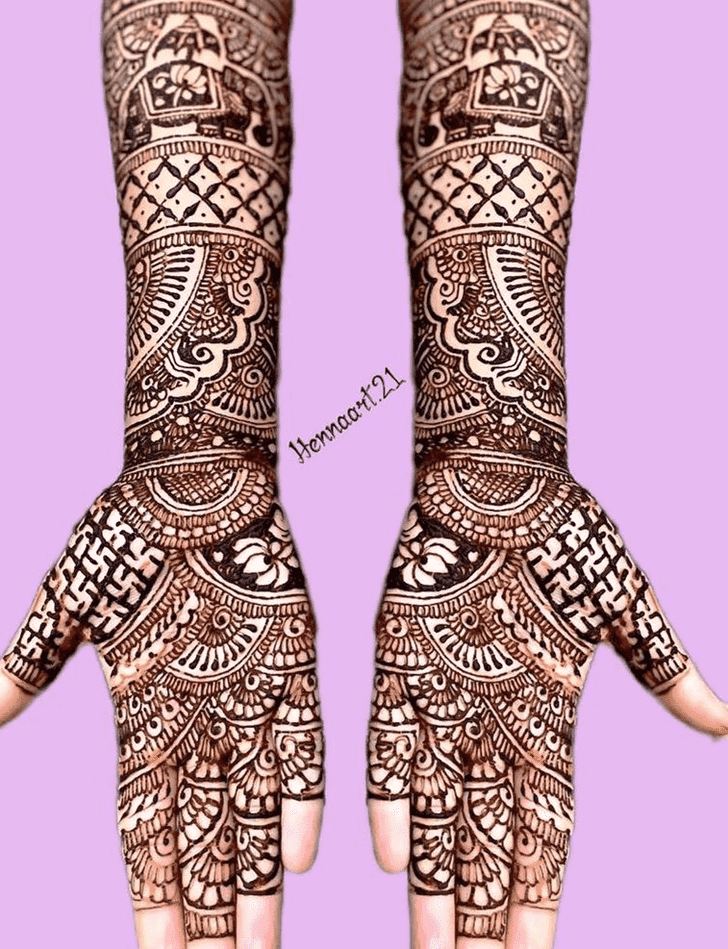 Arm Traditional Full Arm Henna Design