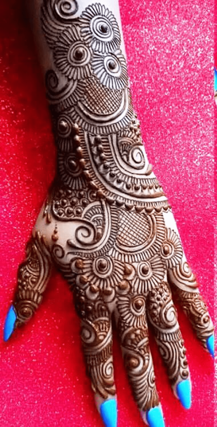 Elegant Traditional Full Arm Henna Design