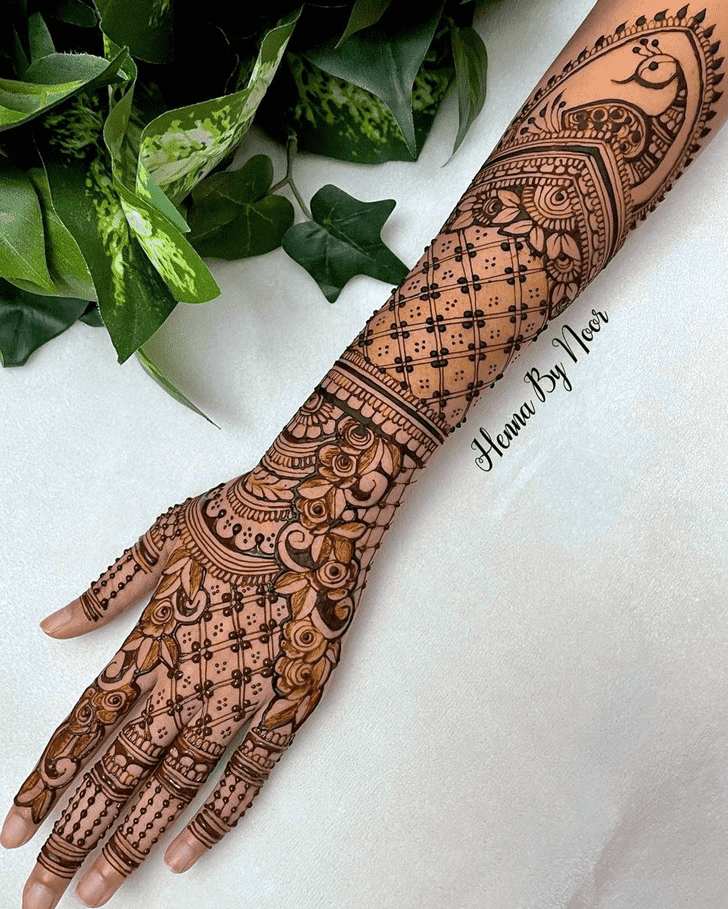 Excellent Traditional Full Arm Henna Design