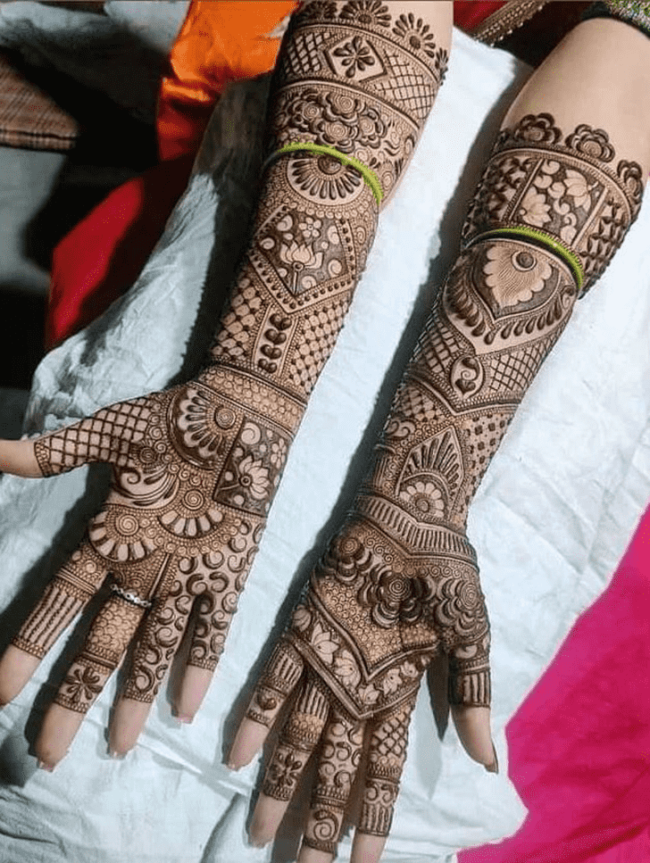 Fair Traditional Full Arm Henna Design