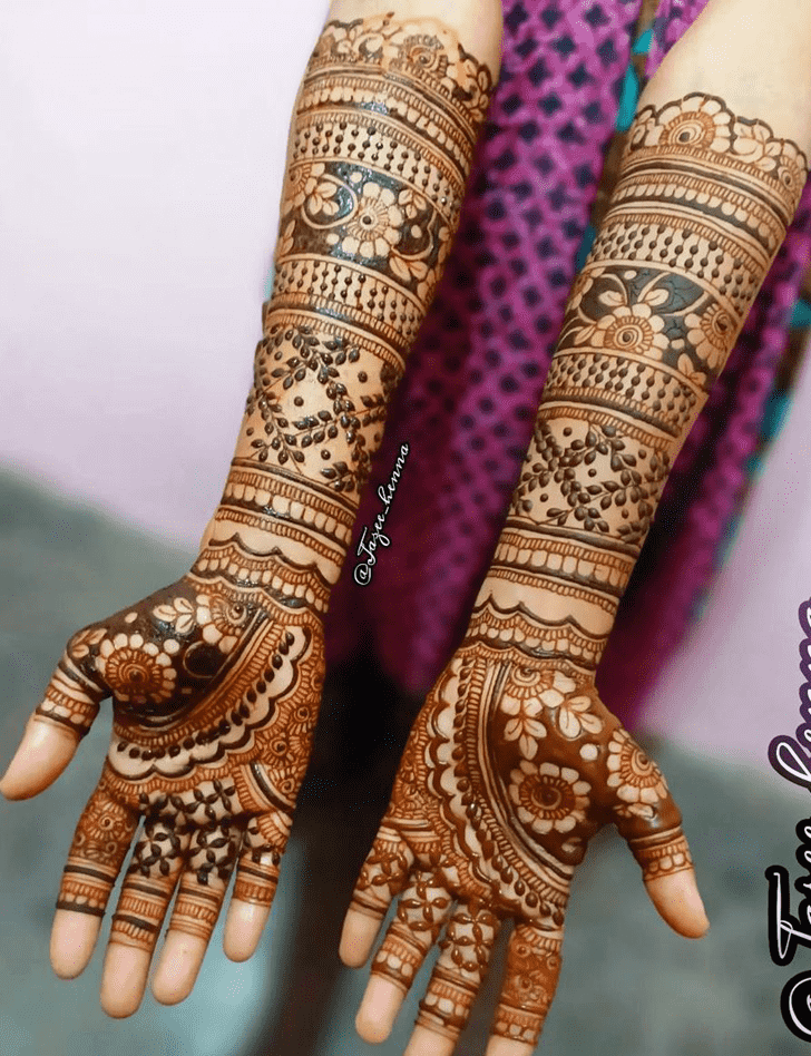 Radiant Traditional Full Arm Henna Design