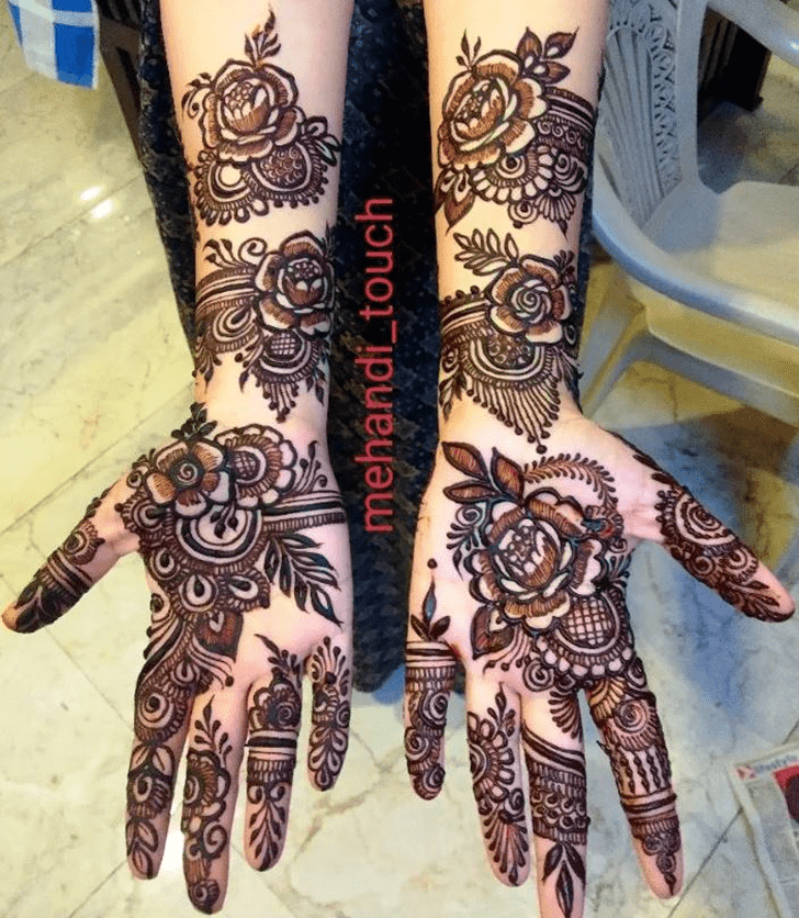 Refined Traditional Full Arm Henna Design