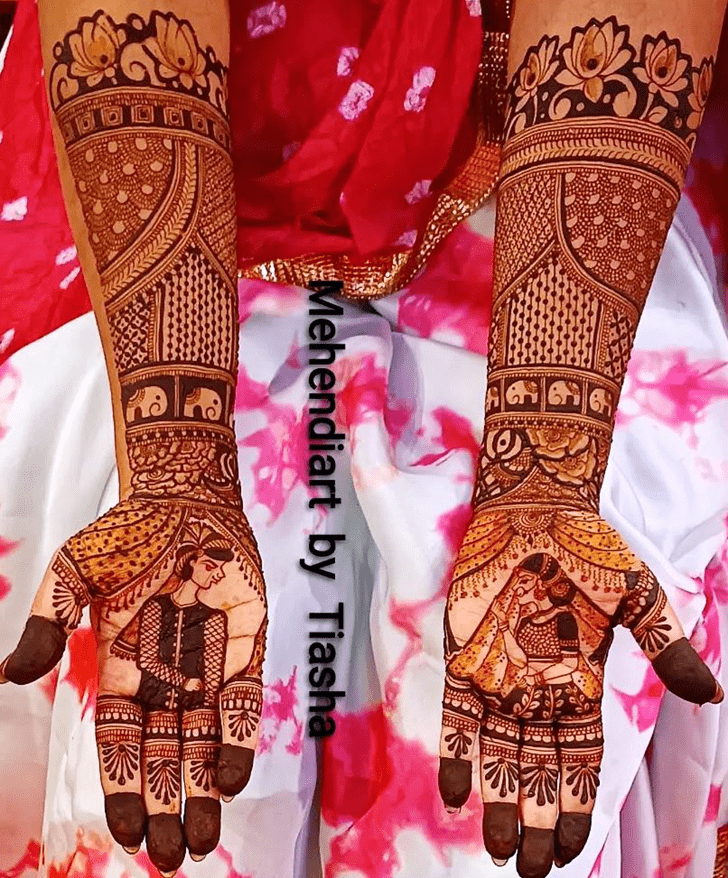 Stunning Traditional Full Arm Henna Design